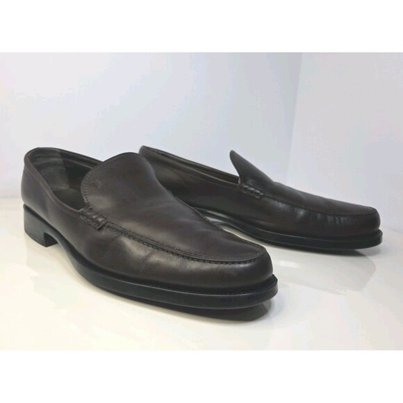 TOD’S Leather Slip-on Loafers Burgundy Oxblood Sz 11.5 Made In Italy, MSRP $700+ - Picture 1 of 16